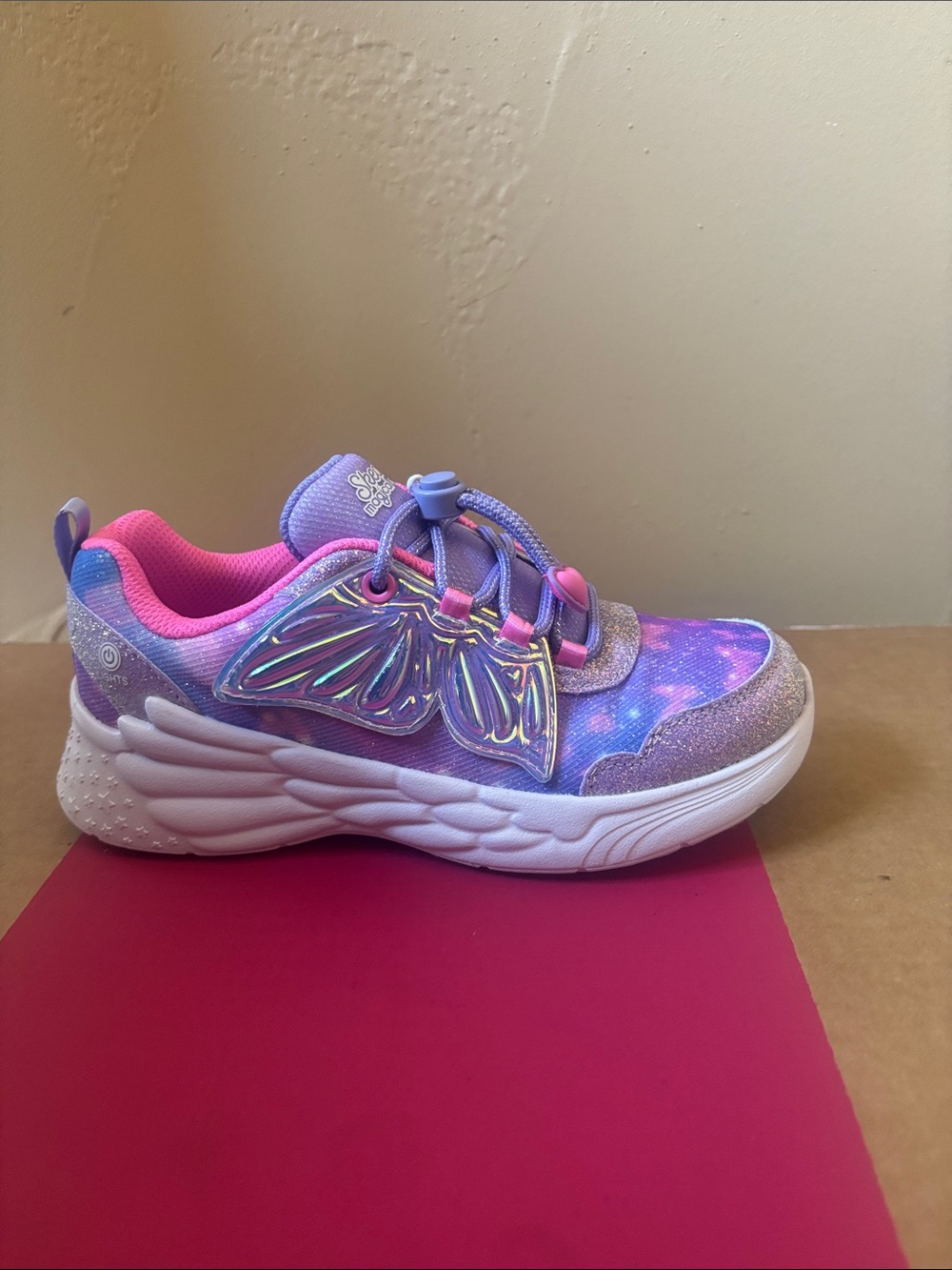 Skechers Girls Purple & Pink Butterfly Light-Up Sneakers